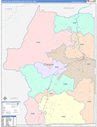 Grants Pass Metro Area Wall Map Color Cast Style